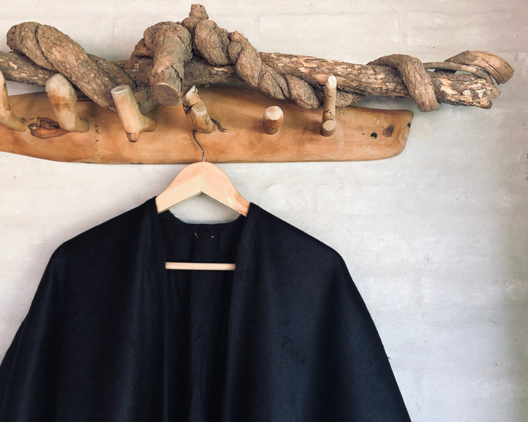 All Women Alpaca Wool Oversized Cardigan Cape Poncho Mujer Lana de Alpaca Tapado Oversized Capa Black Negro AWANA DESIGNS