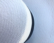 All Women  Classic Toquilla Straw  Flat Hat Panama Hat Mujer Sombrero Cl�sico de Paja Toquilla Plano Natural Blanco White Grey Gray Silver Plata Gris Plateado Baby Blue Celeste AWANA