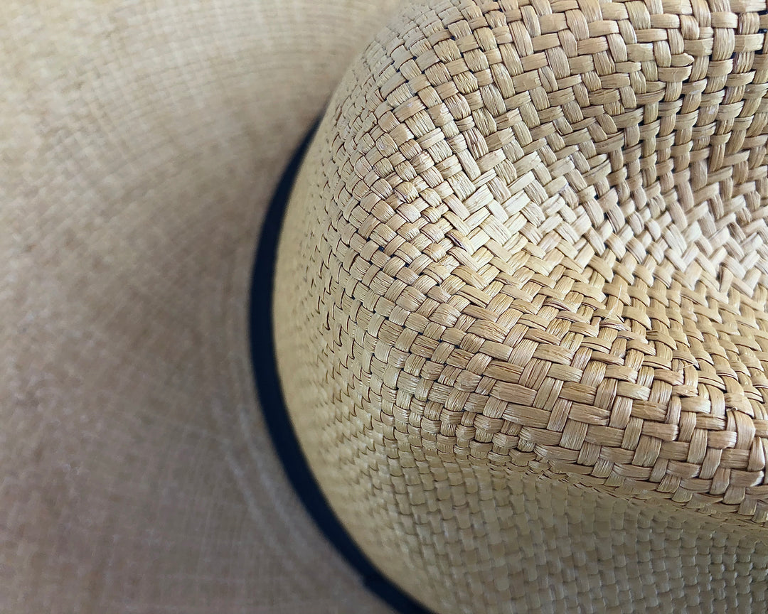 Sombrero De Sol Panama Para Mujer De Ala Ancha - Tejido Lentelle, 100% Poliéster, Con Lentejuelas, Talla única