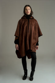 All Women Alpaca Wool Hoodie Cape Mujer Lana de Alpaca Capa con Capucha Gorro Poncho Chocolate Caf� Marr�n Brown Copper Cobre AWANA