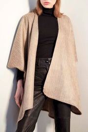 All Women Alpaca Wool Oversized Cardigan Cape Poncho Mujer Lana de Alpaca Tapado Oversized Capa Poncho Beige Off White AWANA DESIGNS