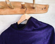 All Women Alpaca Wool Classic Cape Mujer Lana de Alpaca Ruana Cl�sica Poncho Azul Marino Medianoche Blue Navy Blue Dark Blue Purple Morado P�rpura AWANA